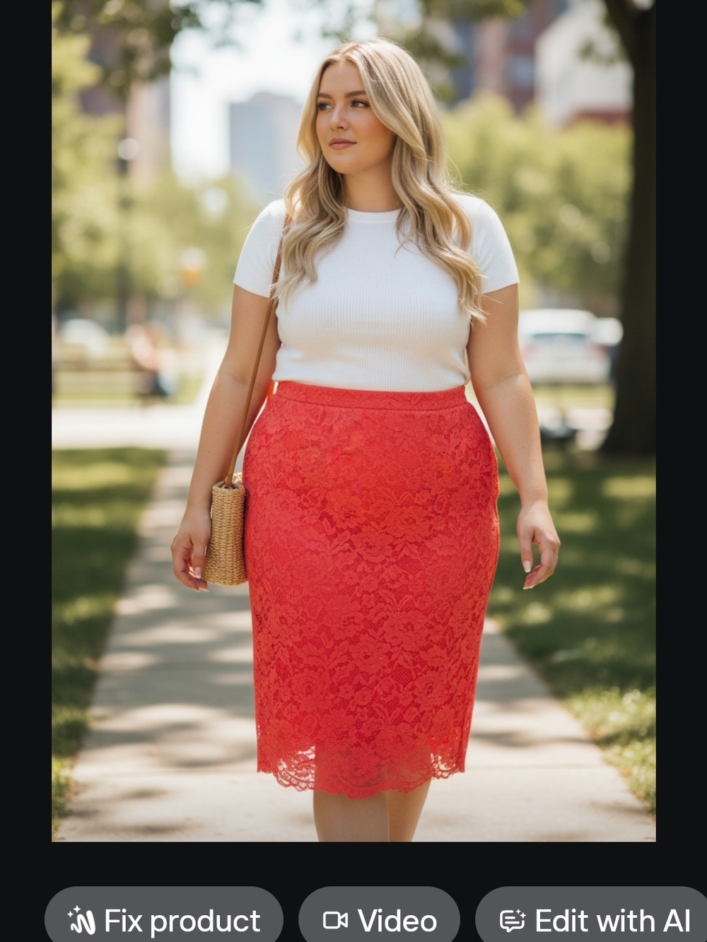 Eloquii Coral Lace Pencil Skirt EARRINGS INCLUDED